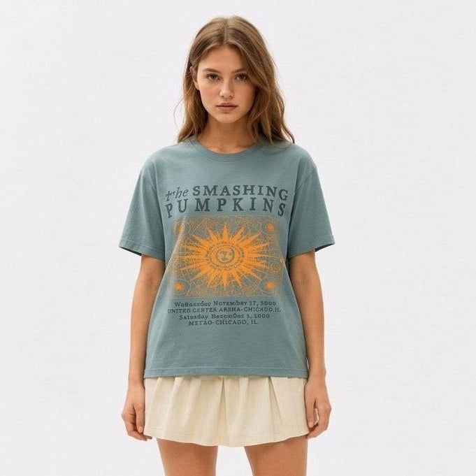 Vintage Sunburst Tour — Oversized Graphic T-Shirt