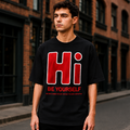 Hi Be Yourself — Men's Oversized Graphic T-Shirt