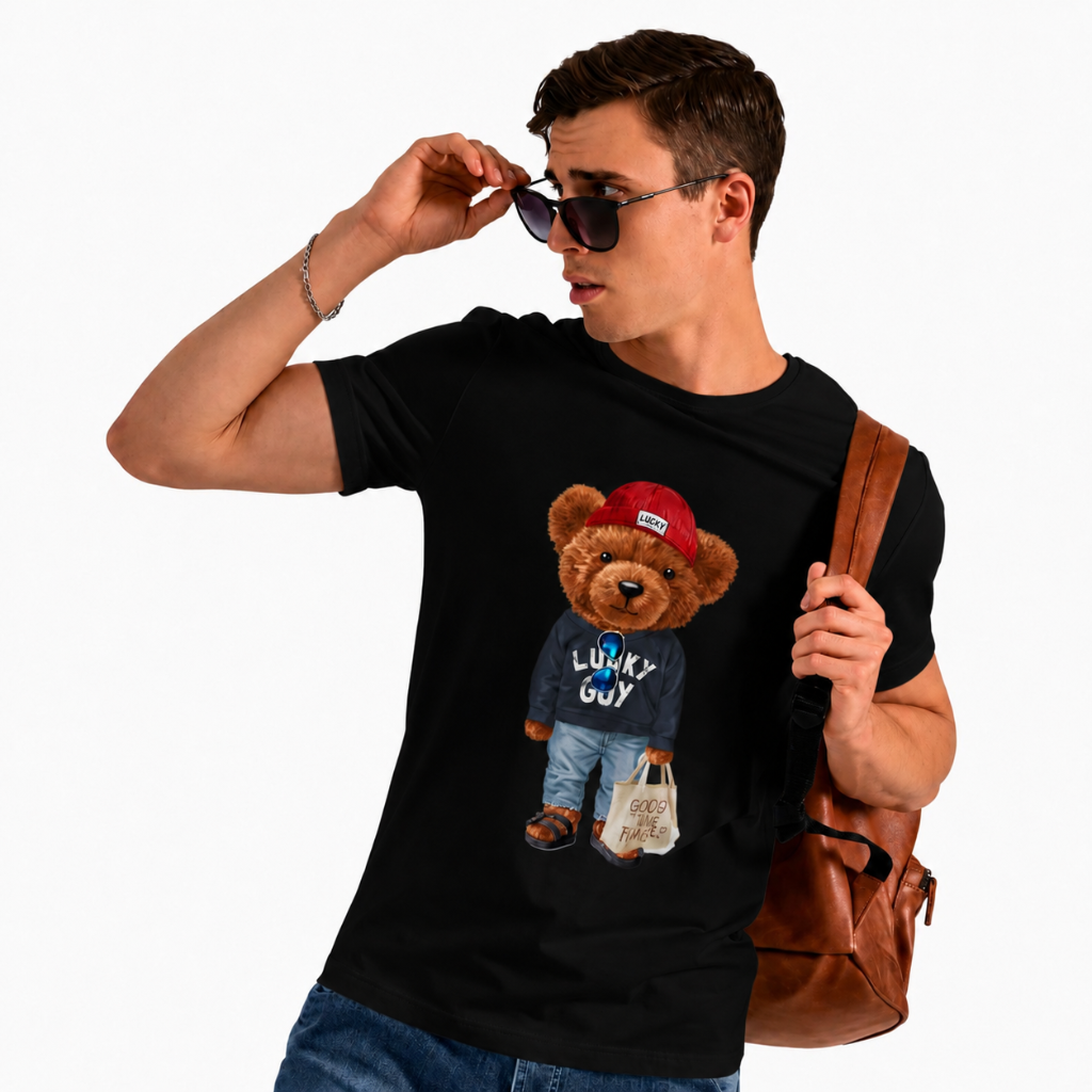 Lucky Guy Bear — Oversized T-Shirt