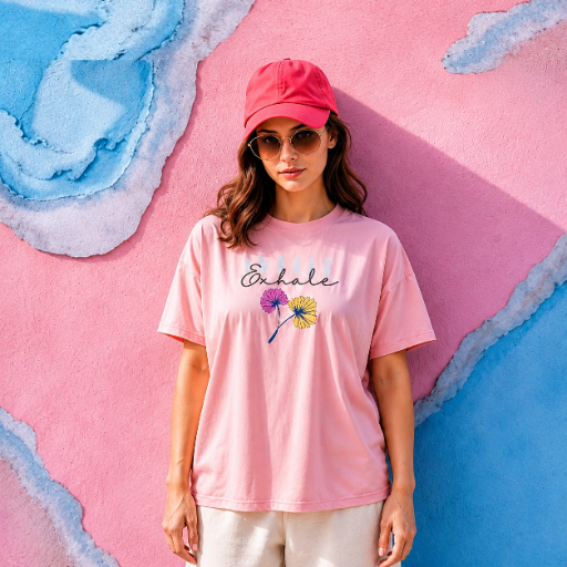 Exhale Floral — Women's Oversized Graphic T-Shirt