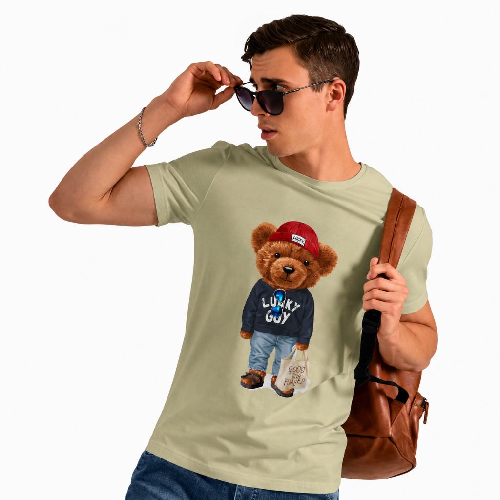 Lucky Guy Bear — Oversized T-Shirt
