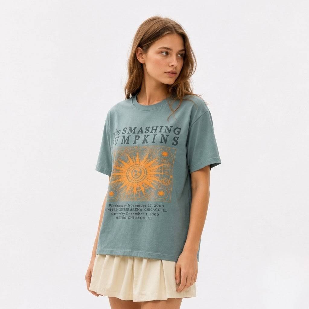 Vintage Sunburst Tour — Oversized Graphic T-Shirt