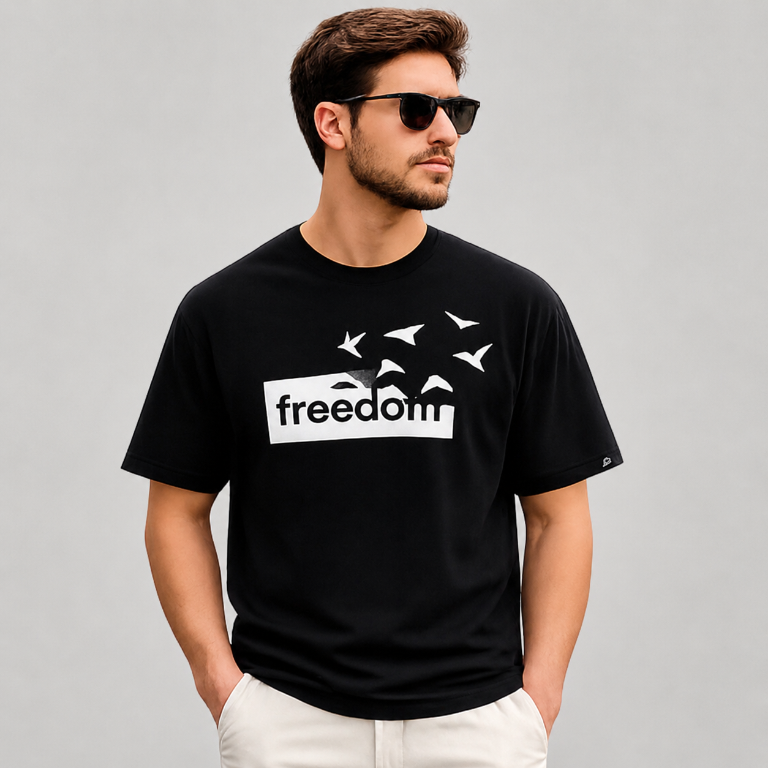 Freedom — Men's Oversized Graphic T-Shirt