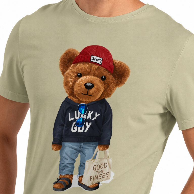 Lucky Guy Bear — Oversized T-Shirt