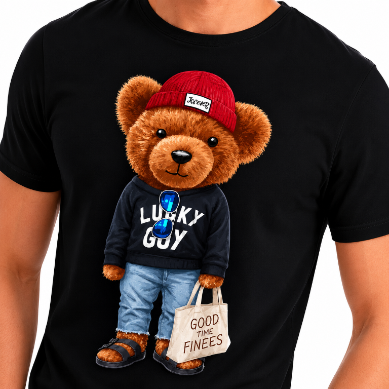 Lucky Guy Bear — Oversized T-Shirt