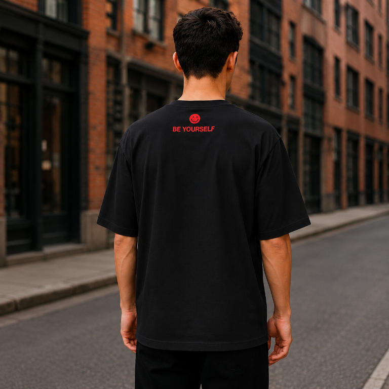 Hi Be Yourself — Men's Oversized Graphic T-Shirt