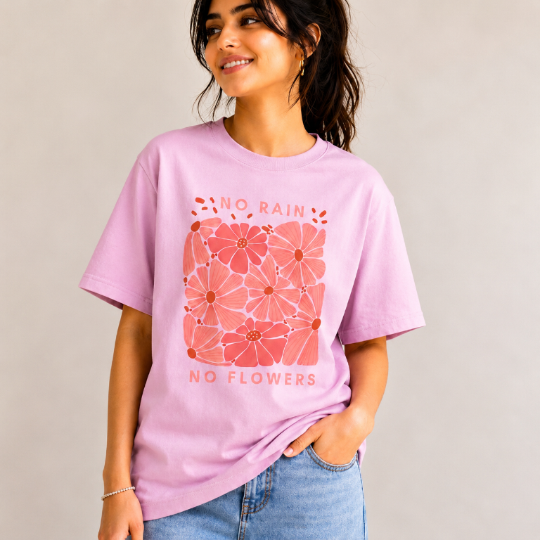 No Rain No Flowers — Women's Oversized T-Shirt