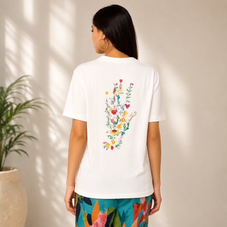 Wildflower Peace — Women's Oversized Graphic T-Shirt