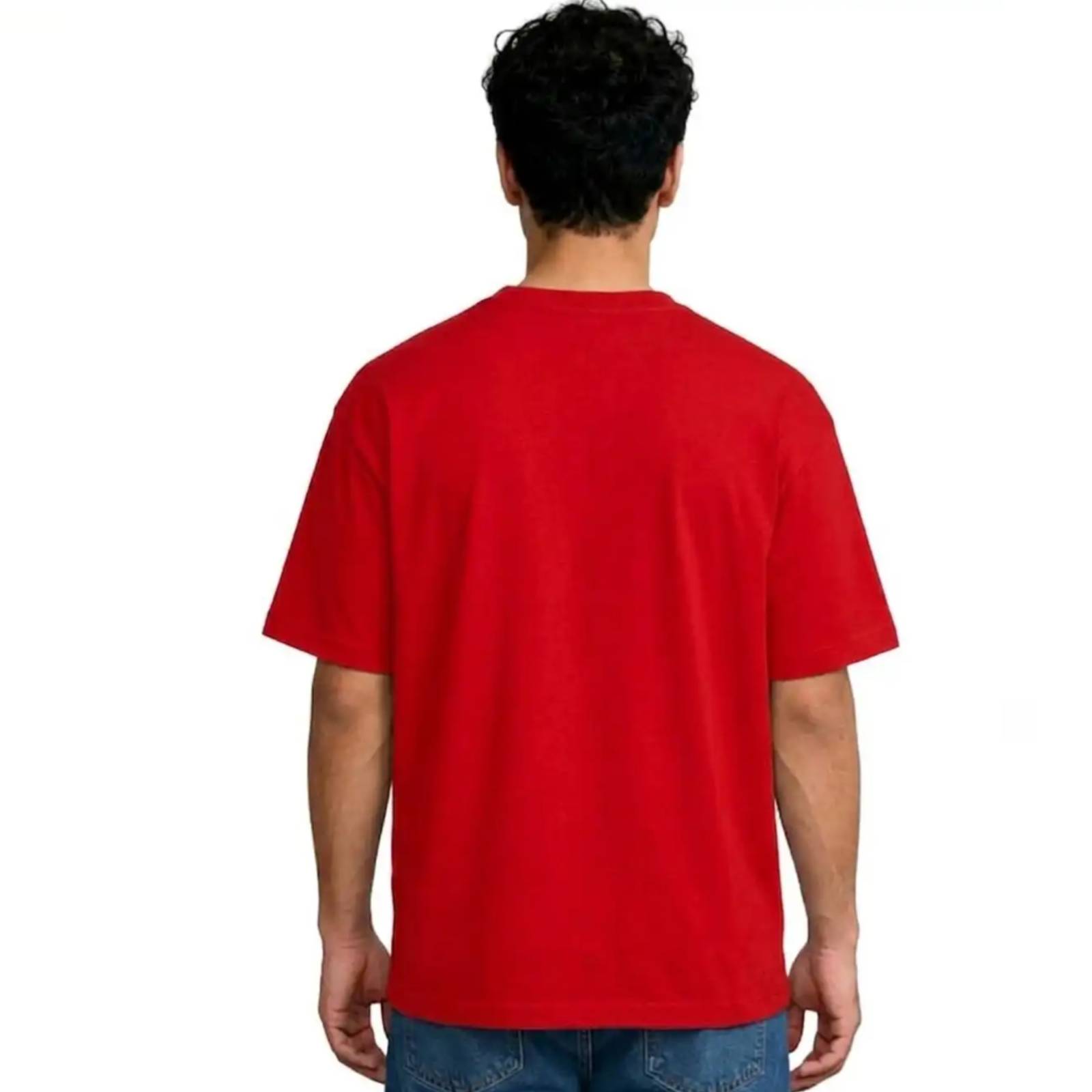 Red Oversized "Have A Nice Adventure" Skeleton Compass Graphic T-Shirt