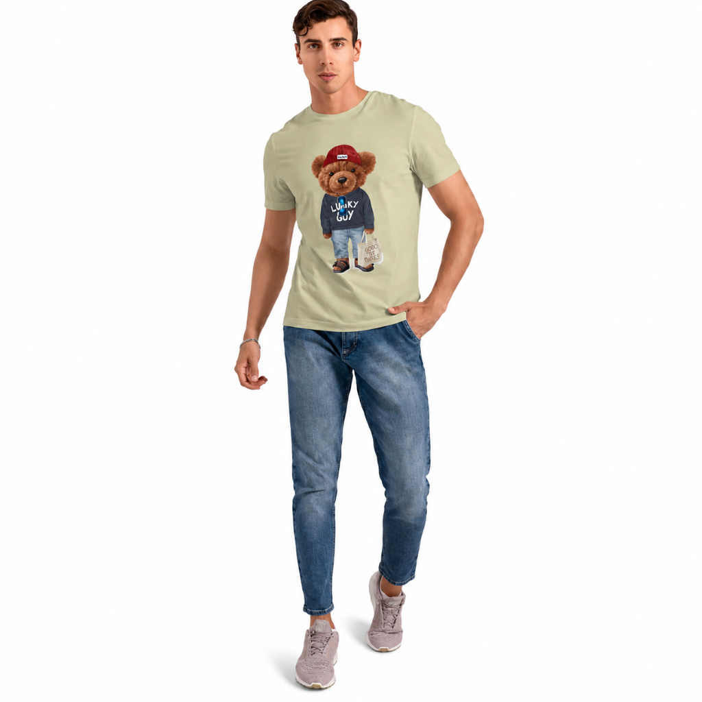 Lucky Guy Bear — Oversized T-Shirt