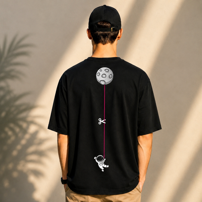 Lost in Space — Men's Oversized Graphic T-Shirt