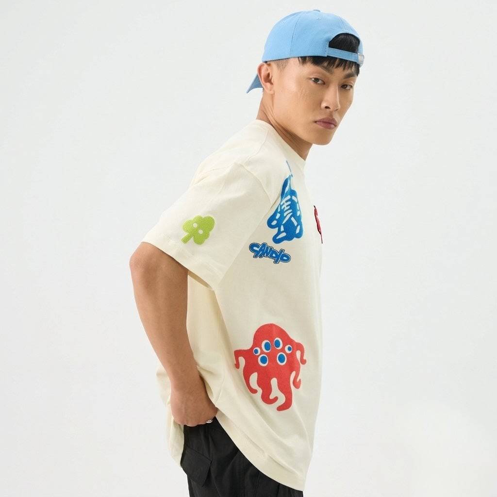 MMKAY Acid Monsters — Men's Oversized Graphic T-Shirt