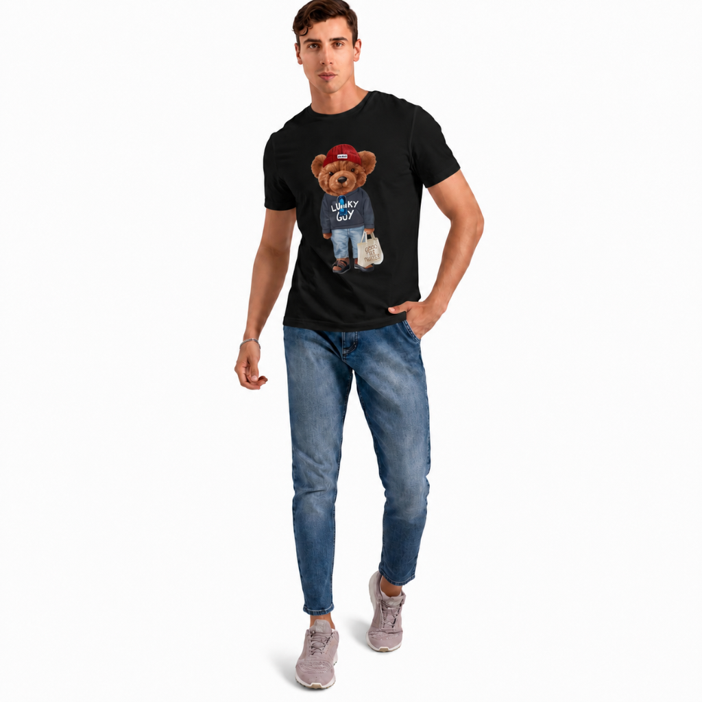 Lucky Guy Bear — Oversized T-Shirt