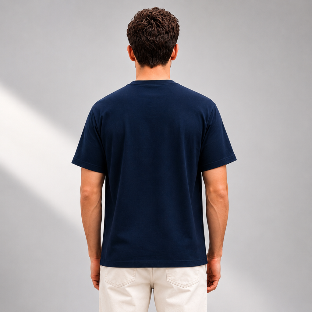 Out of Earth Graphic Print Oversized T-Shirt | Navy Blue Unisex Cotton Tee